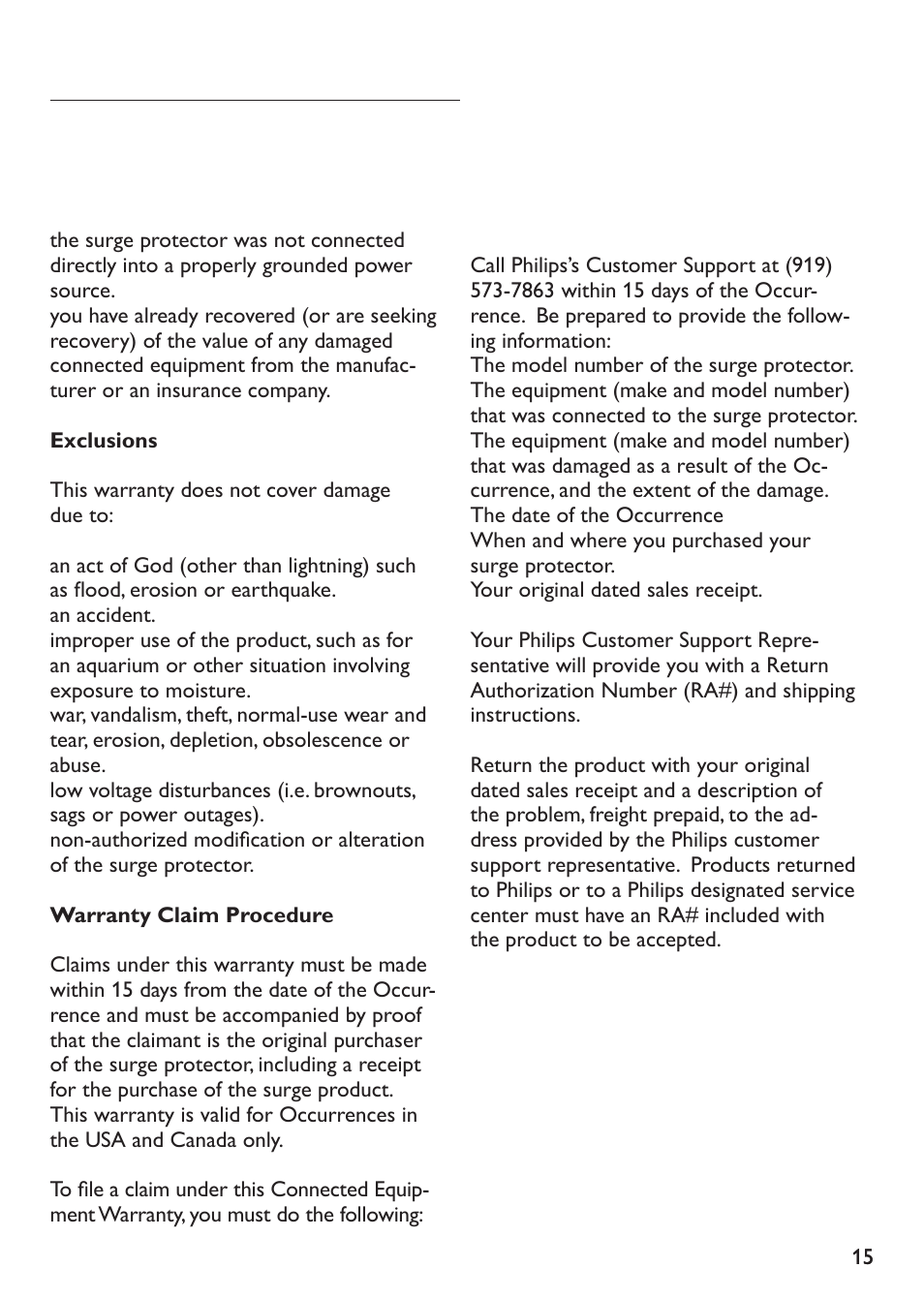 Philips SPB4230WA/17 User Manual | Page 15 / 20