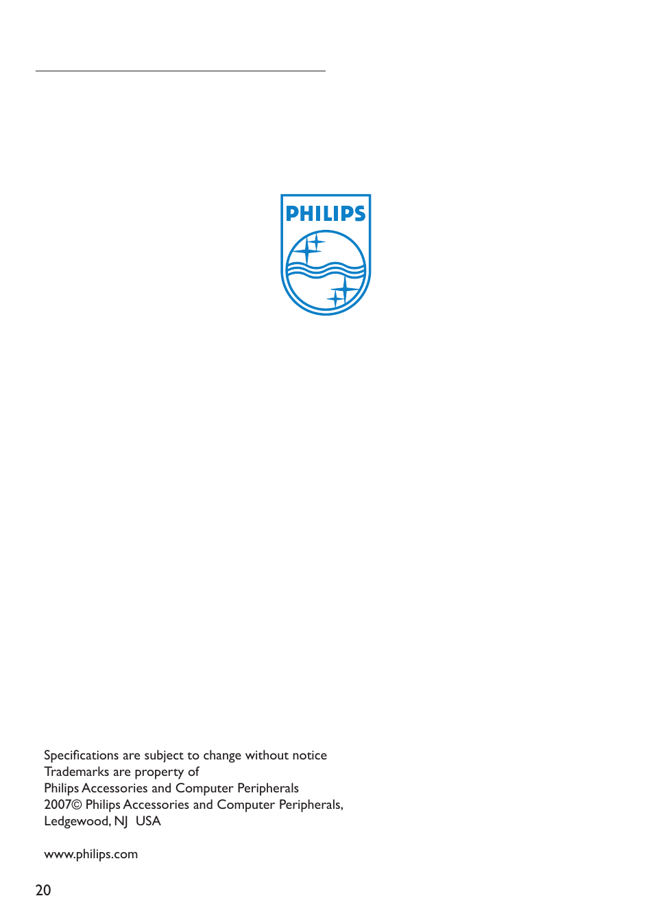 Philips SPB4230WA/17 User Manual | Page 20 / 20