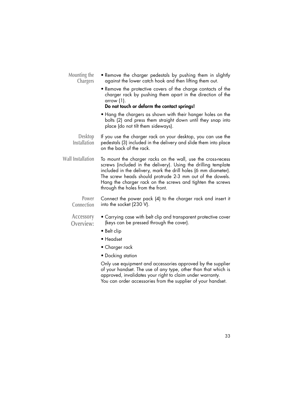 Accessory overview | Philips C922 User Manual | Page 35 / 38