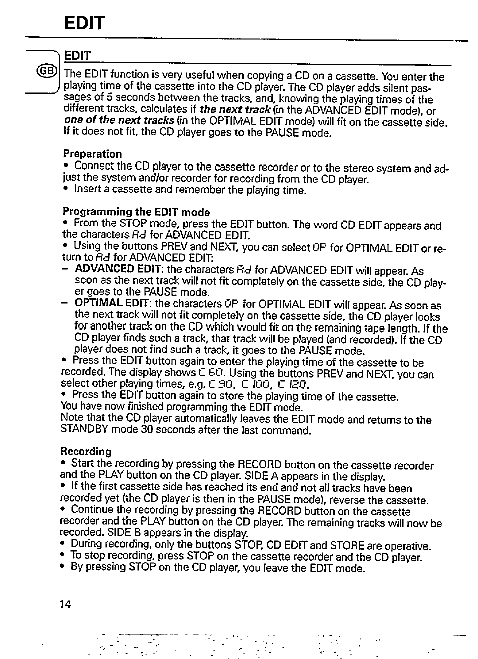 Edit | Philips AZ 6826 User Manual | Page 14 / 18