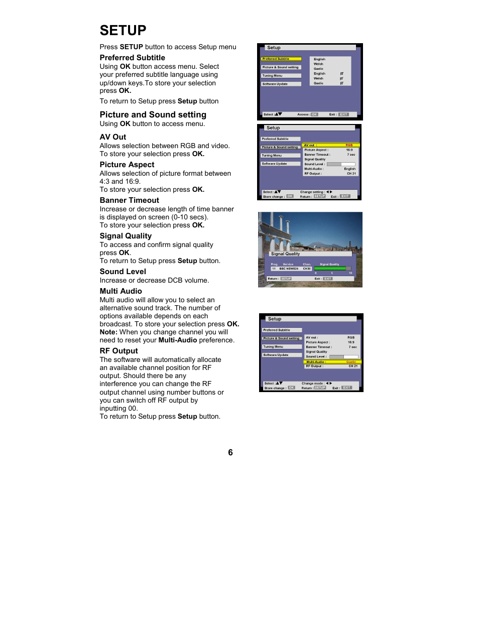 Setup | Philips TU-CT20 User Manual | Page 7 / 12