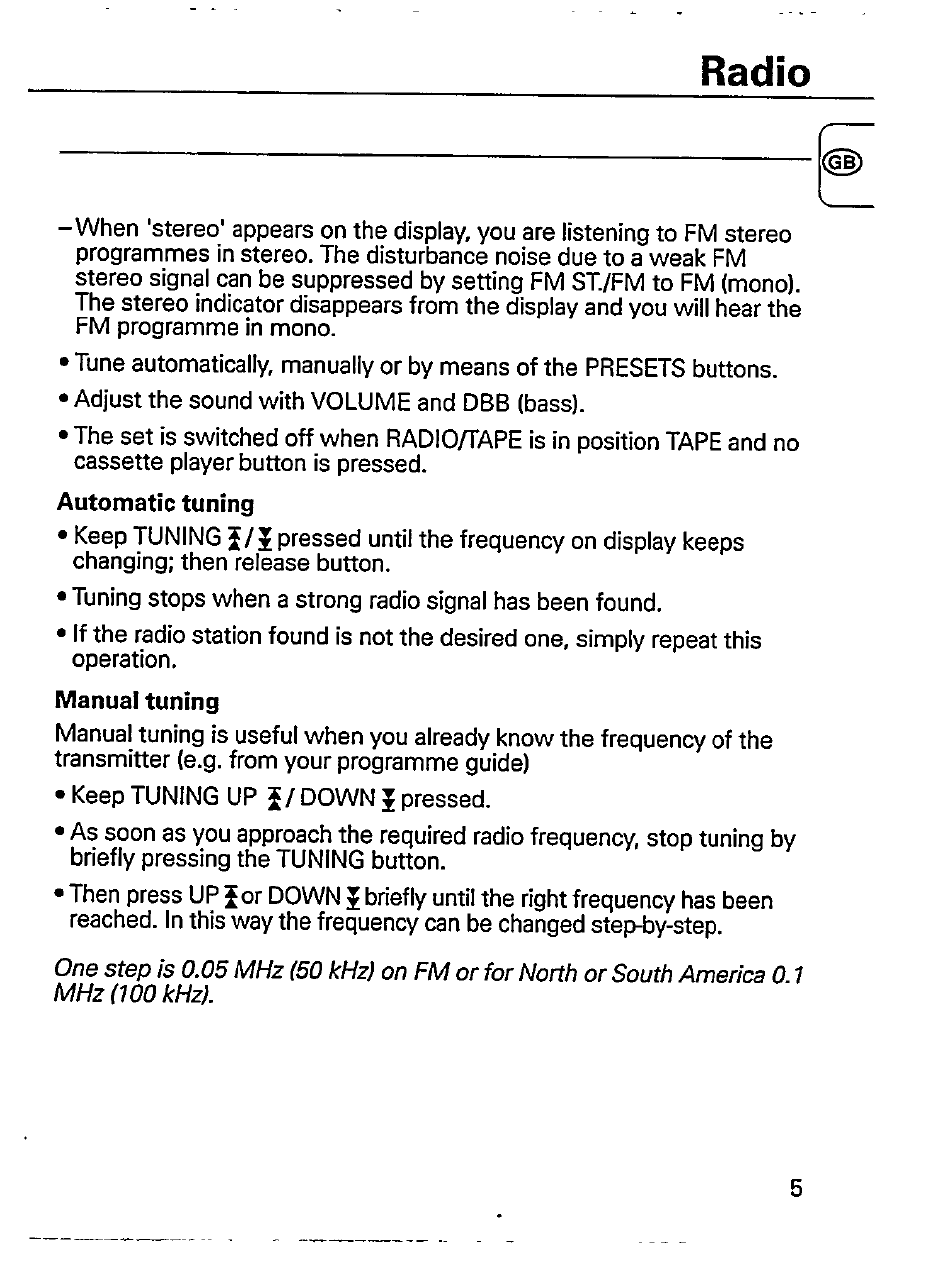 Radio | Philips AQ6548/01Z User Manual | Page 7 / 16