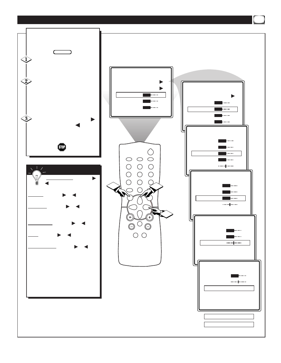 Tv p, Ow to, Djust the | Icture | Philips 25TS56C1 User Manual | Page 15 / 40