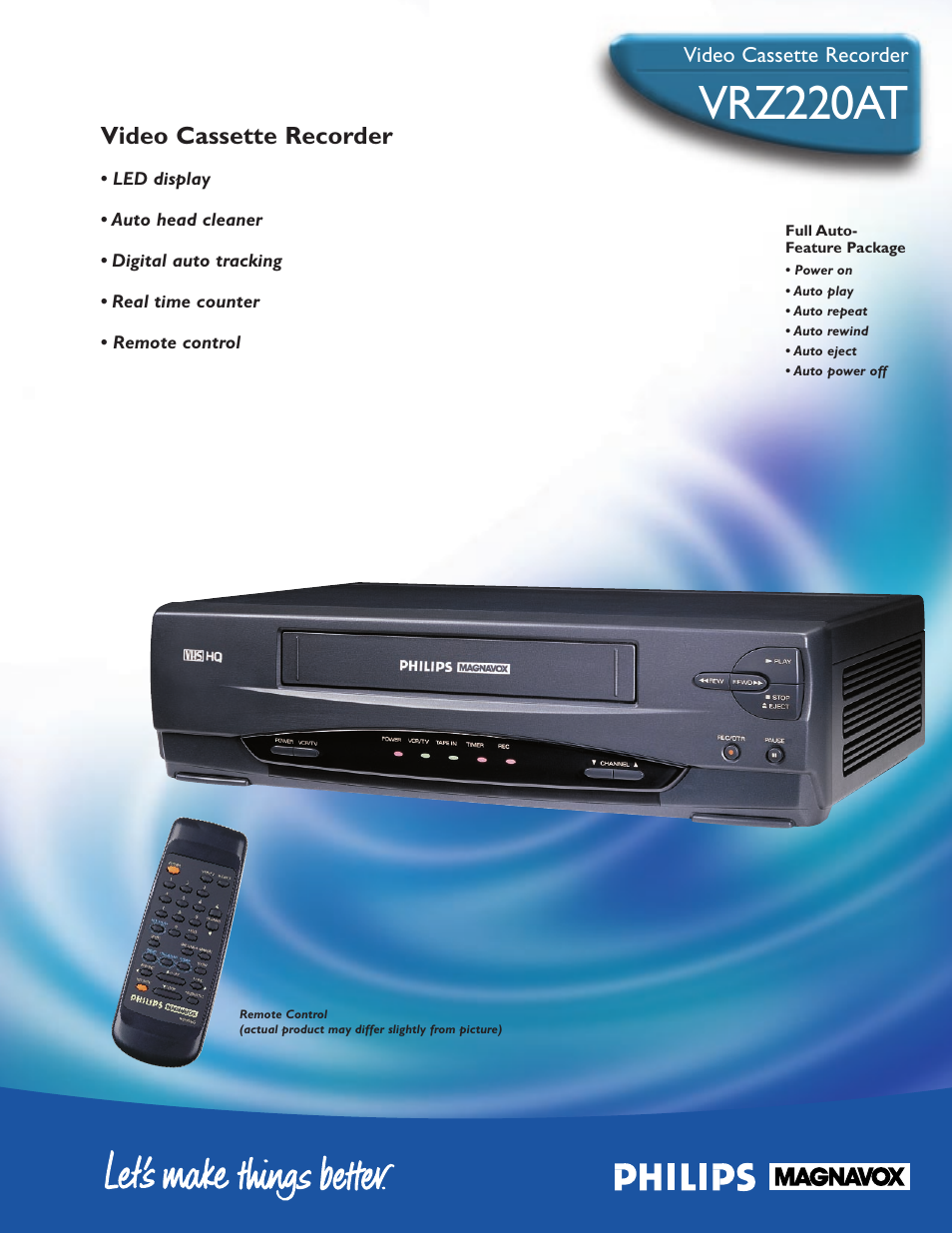 Philips VRZ220AT User Manual | 2 pages