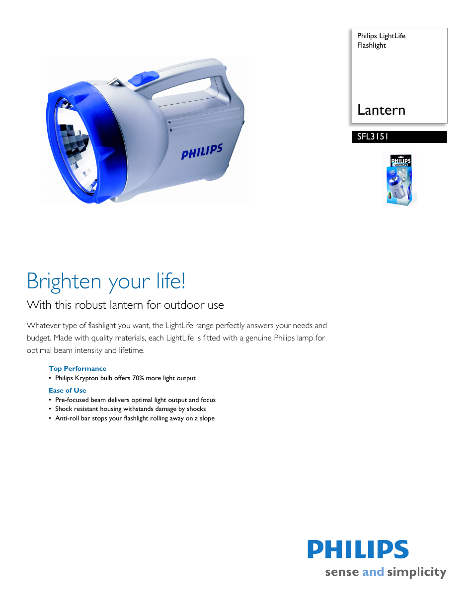 Philips SFL3151 User Manual | 2 pages