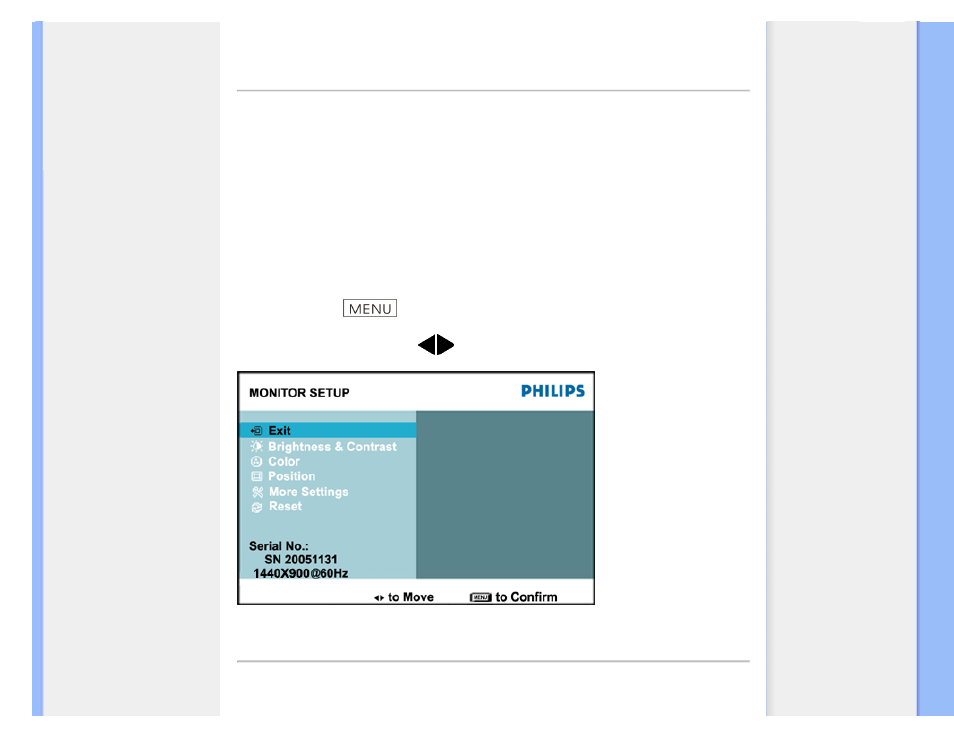 On-screen display | Philips 190WV7 User Manual | Page 49 / 89