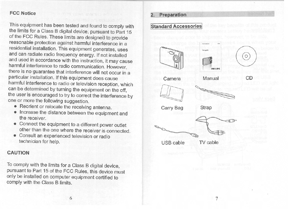 Istandard accessories, Caution, Standard accessories | Philips SIC 4523 User Manual | Page 4 / 32