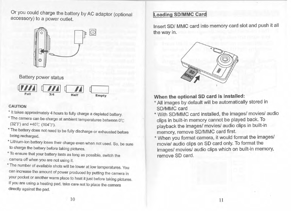 Loadinq sd/mmc card, When the optional sd card is installed, Loading the sd/mmc card | Philips SIC 4523 User Manual | Page 6 / 32