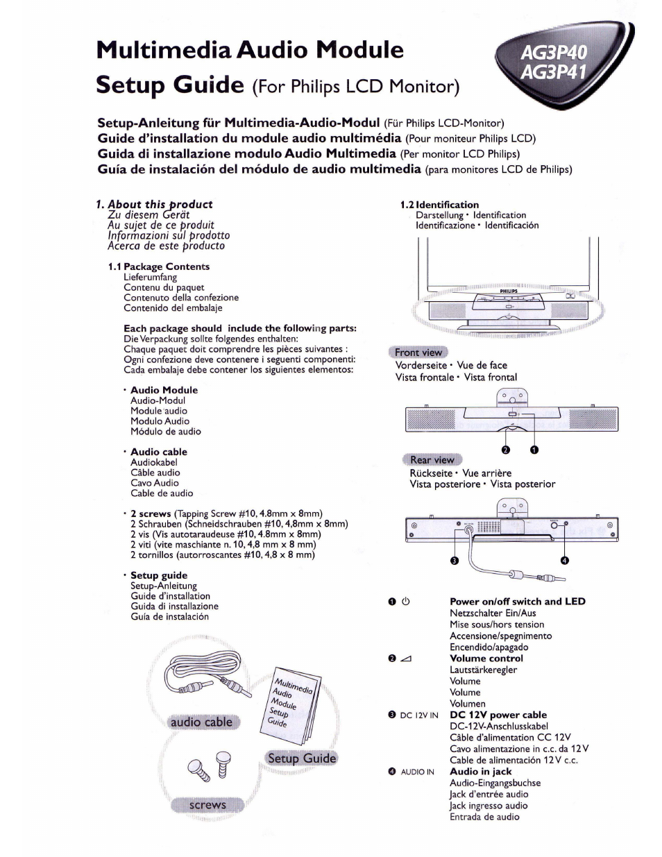 Philips Audio Chin AG3P40 User Manual | 2 pages