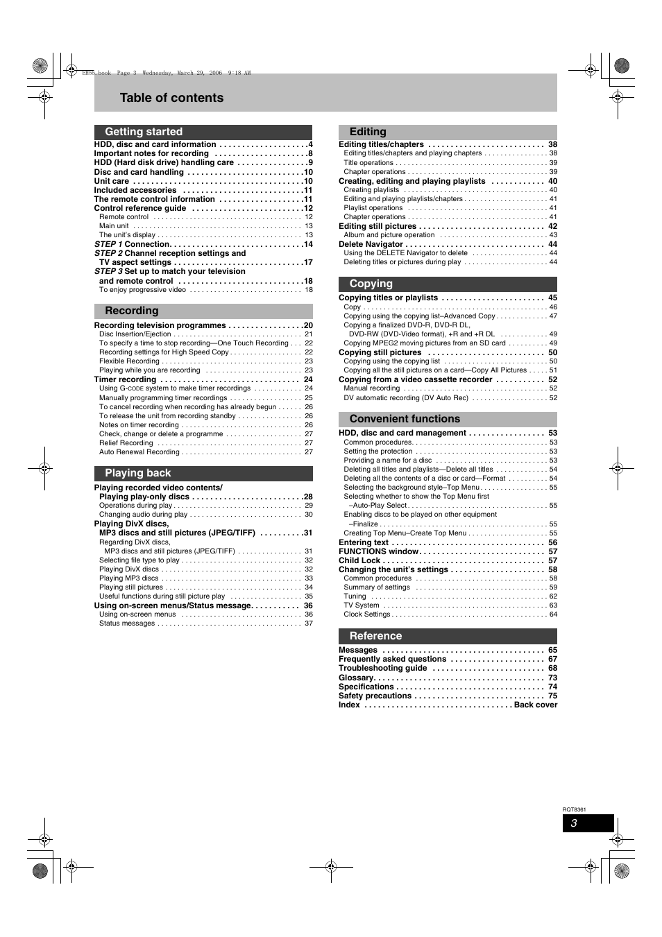Philips DMR-EH55 User Manual | Page 3 / 76