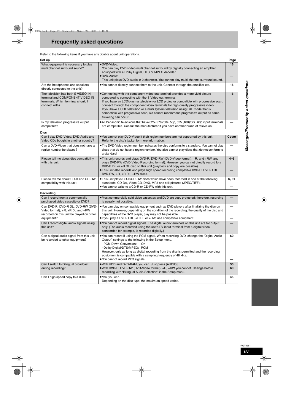 Frequently asked questions | Philips DMR-EH55 User Manual | Page 67 / 76