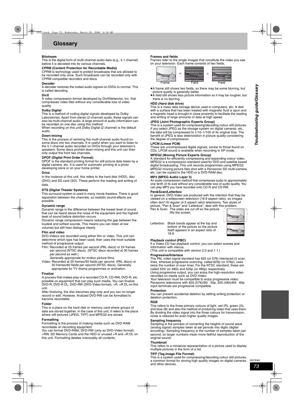 Glossary | Philips DMR-EH55 User Manual | Page 73 / 76
