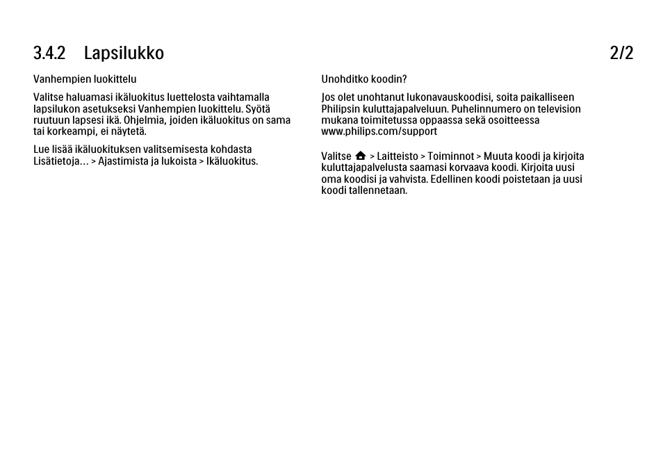 2 lapsilukko 2/2 | Philips FI KYTTOPAS 37PFL9604H User Manual | Page 130 / 263
