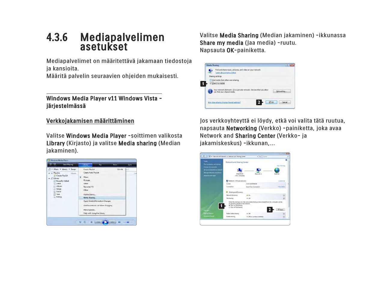 6 mediapalvelimen asetukset | Philips FI KYTTOPAS 37PFL9604H User Manual | Page 175 / 263