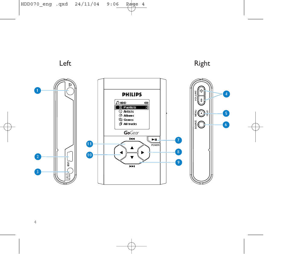 Left right | Philips Micro Jukebox User Manual | Page 5 / 29