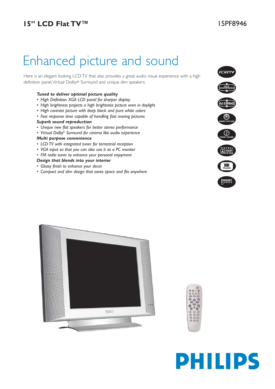 Philips 15PF8946 User Manual | 2 pages