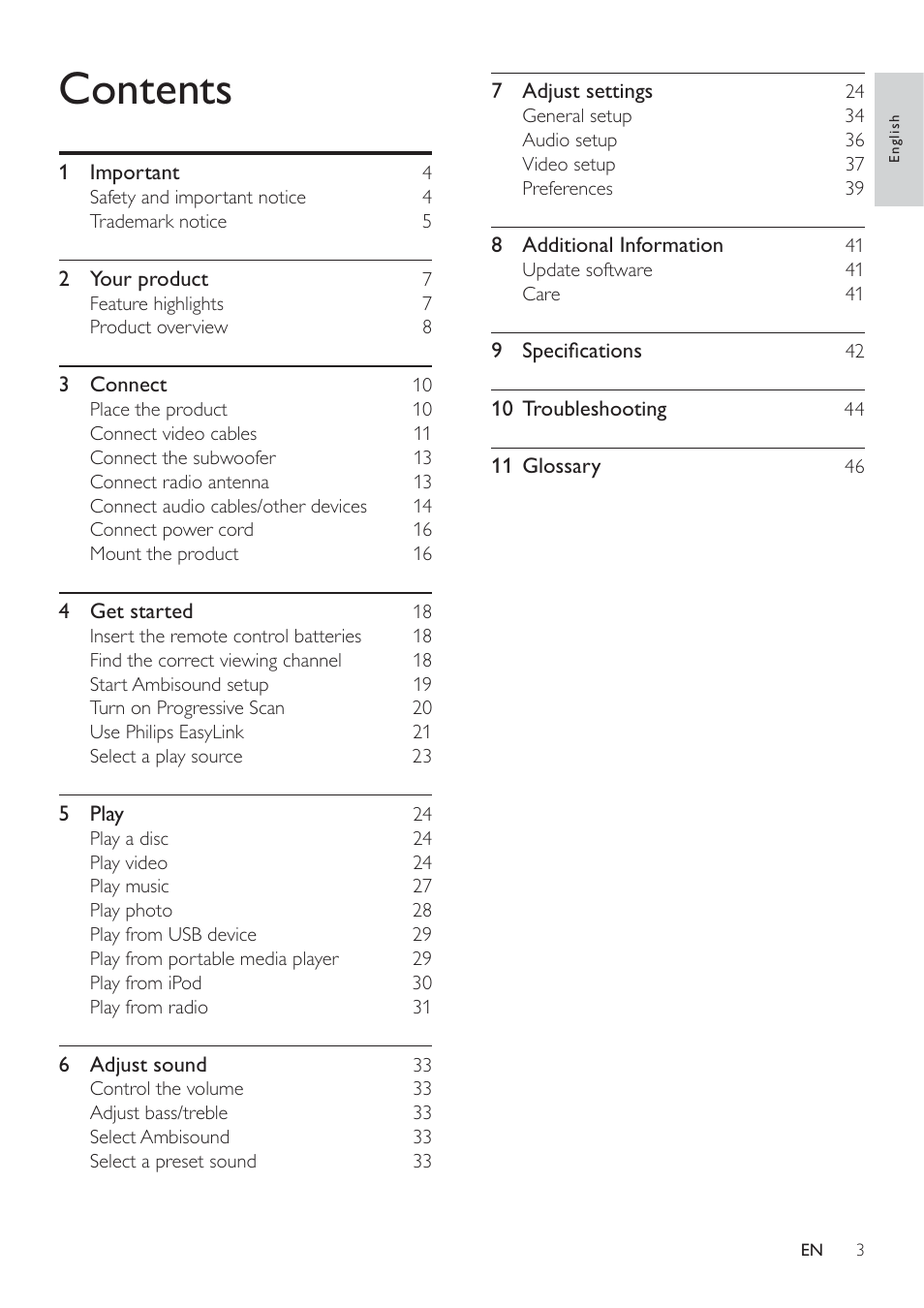 Philips SoundBar HTS6120 User Manual | Page 3 / 48