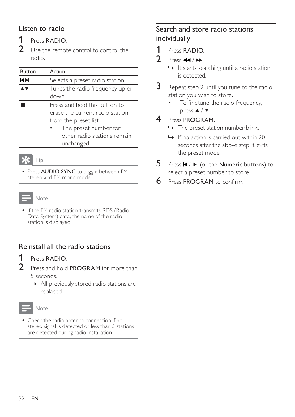 Philips SoundBar HTS6120 User Manual | Page 32 / 48