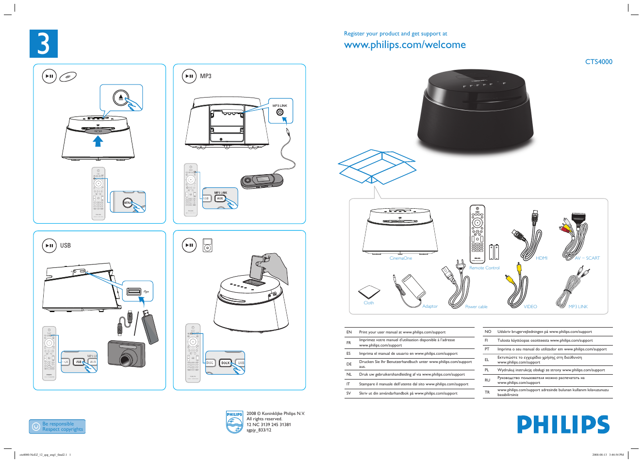 Philips CTS4000/12 User Manual | 2 pages
