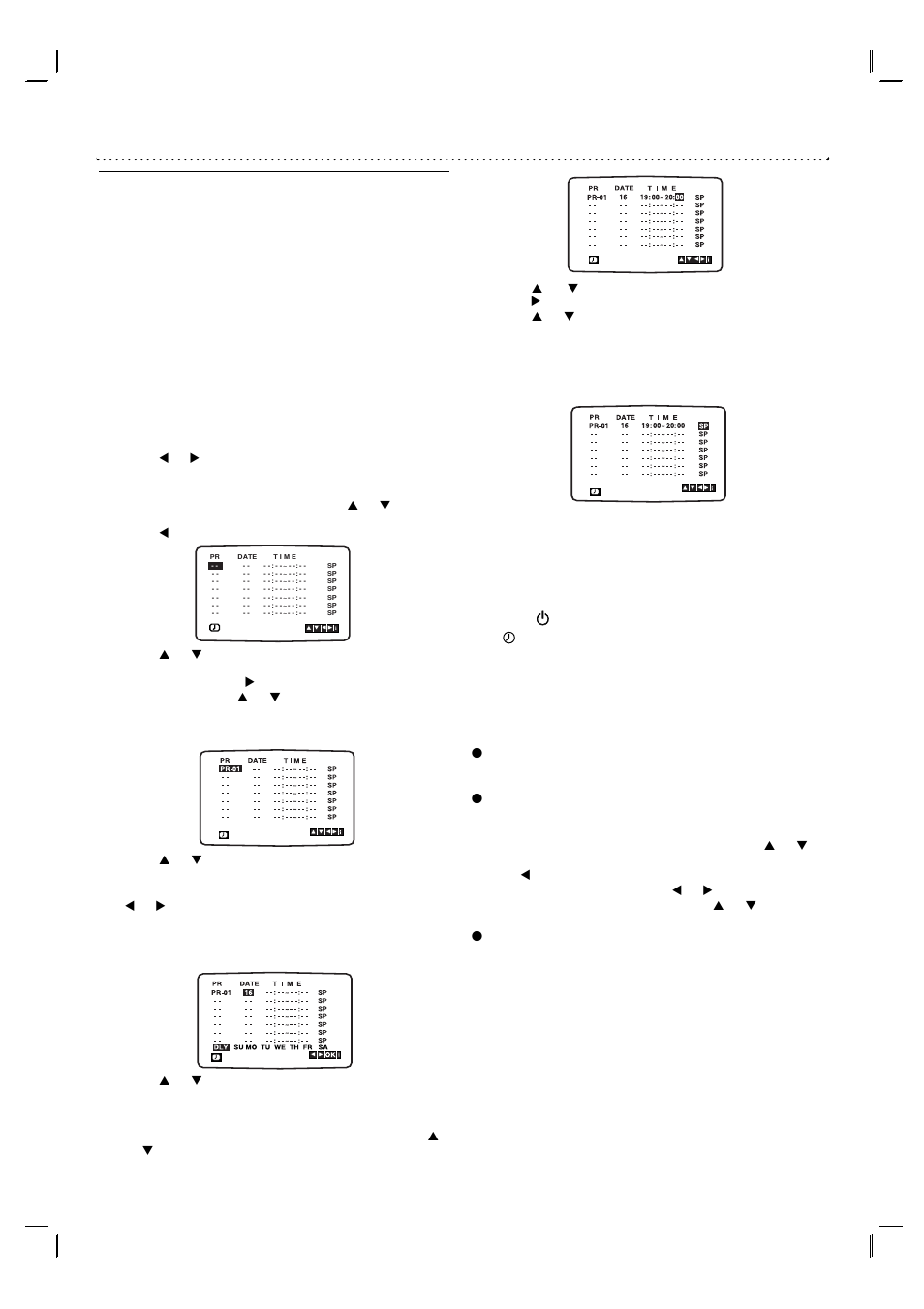 Operation with tape, Timer recording using on screen display | Philips 3834RV0048A User Manual | Page 23 / 38