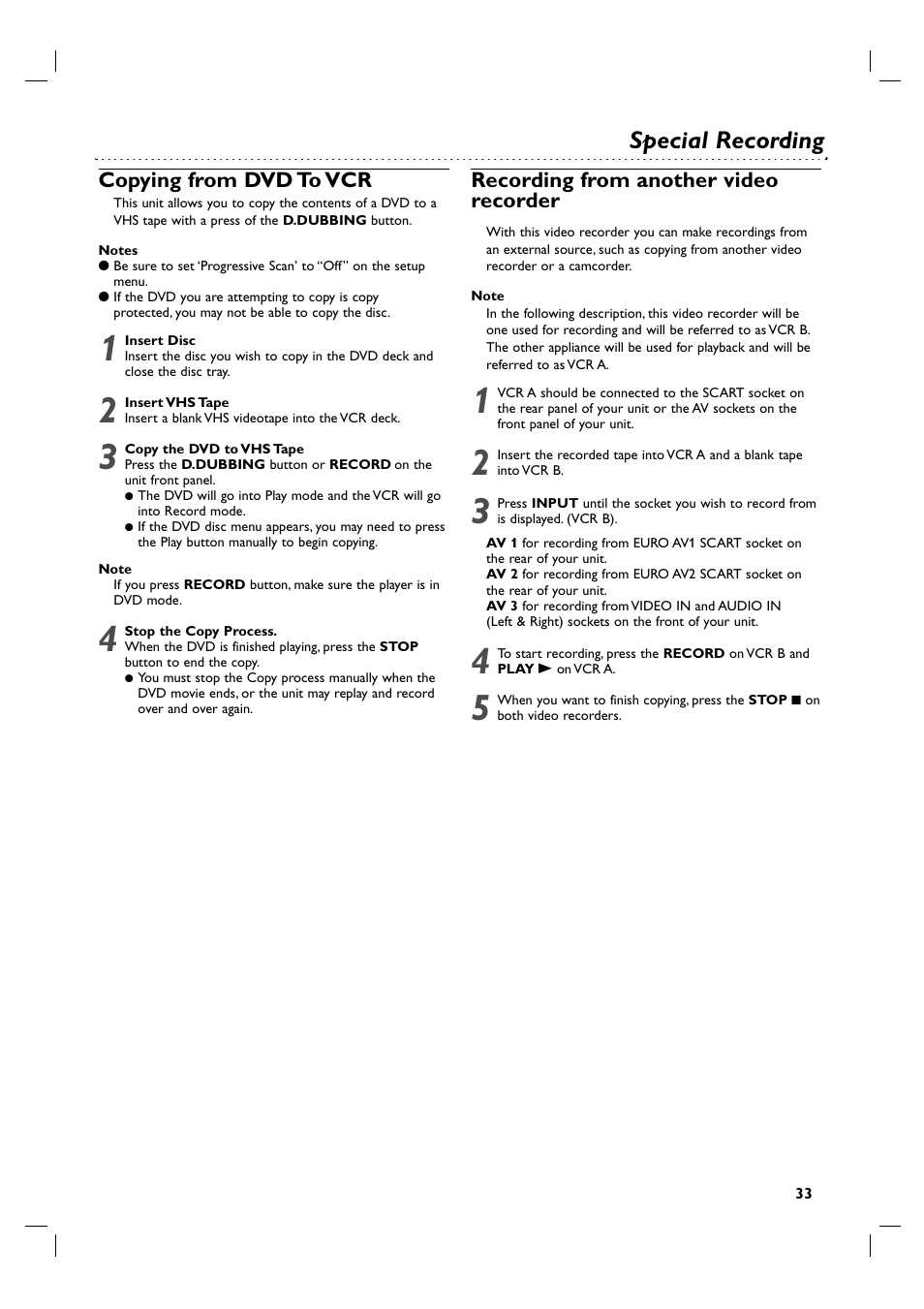 Special recording | Philips 3834RV0048A User Manual | Page 33 / 38