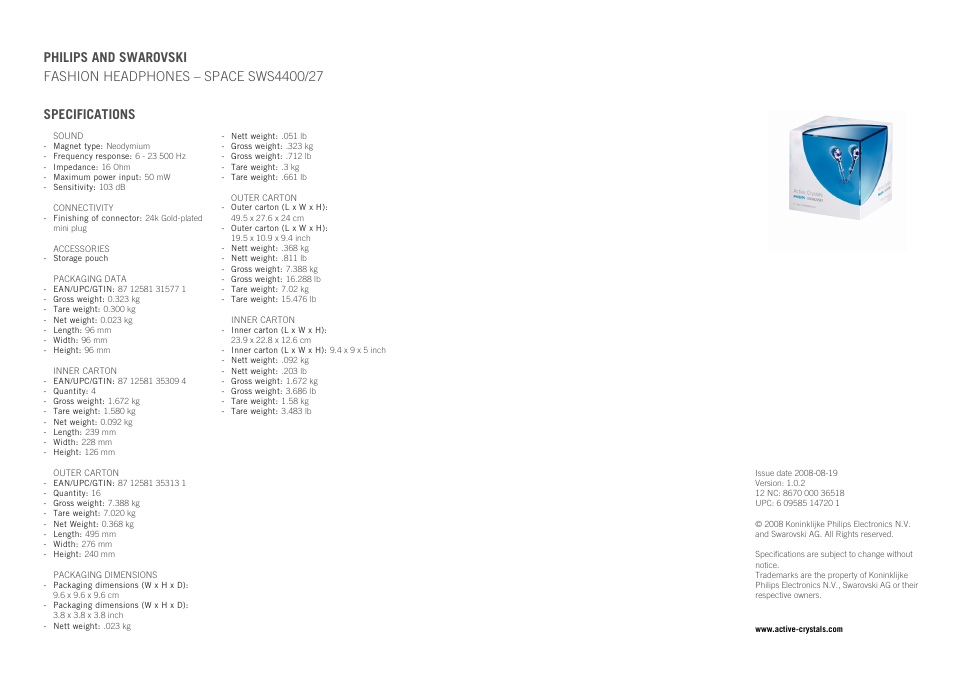 Philips SWS4400/27 User Manual | Page 2 / 2