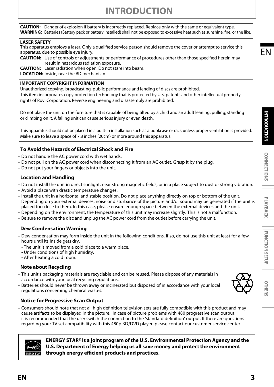 Introduction en | Philips Magnavox MRD410B/F7 User Manual | Page 3 / 52