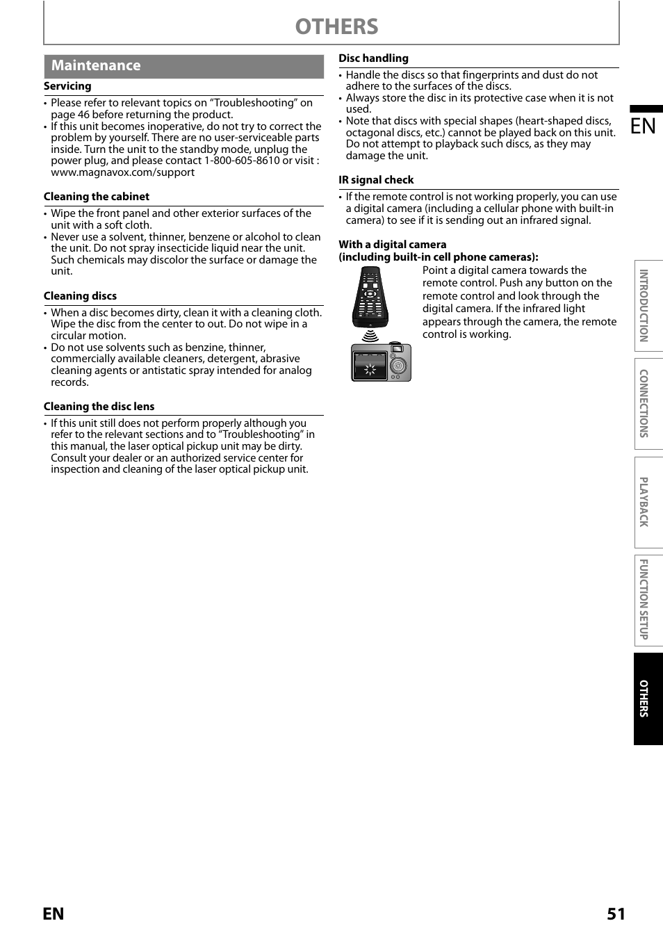 Maintenance, Others en, 51 en | Philips Magnavox MRD410B/F7 User Manual | Page 51 / 52