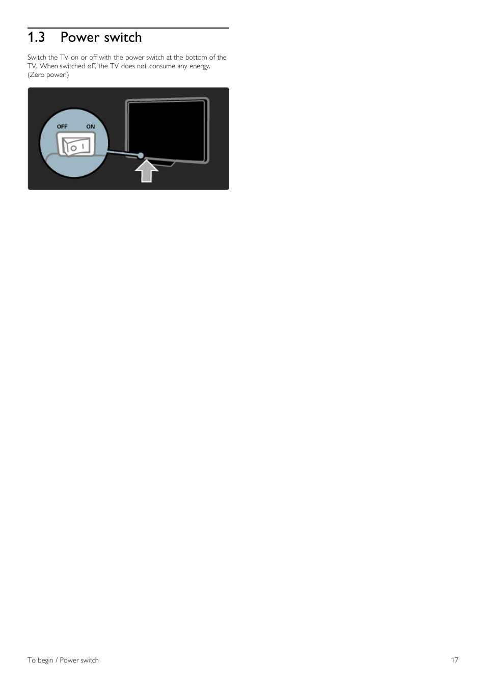 Power switch, 3 power switch | Philips 42PFL6805H User Manual | Page 17 / 78