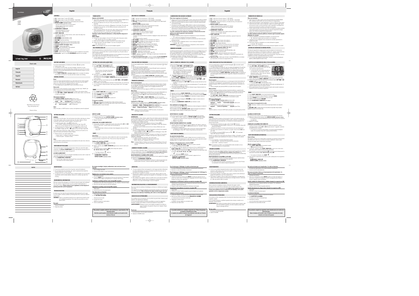 Philips AJ 3050 User Manual | 1 page