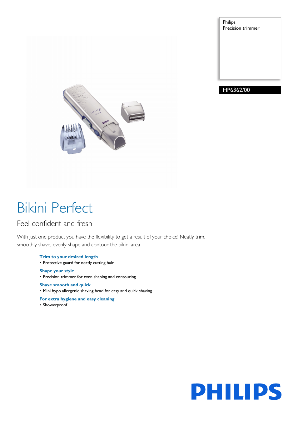 Philips HP6300 User Manual | 2 pages