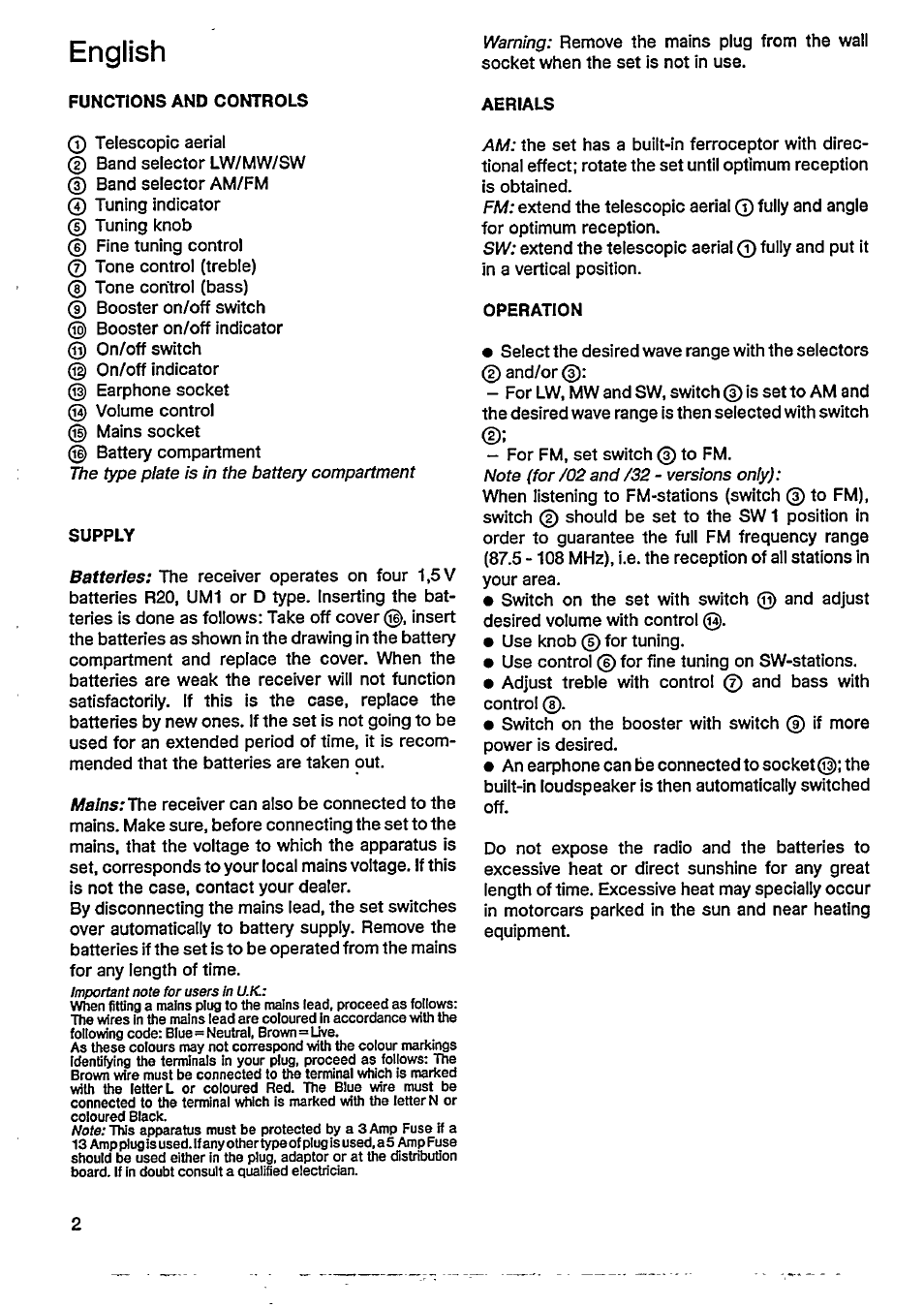 English | Philips D 2615 User Manual | Page 2 / 5
