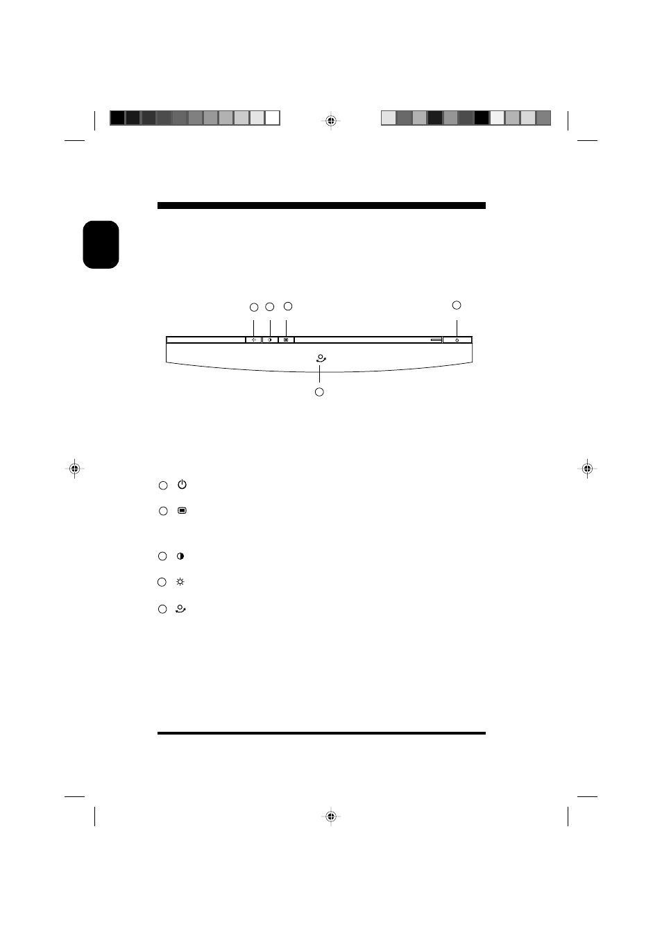 Control locations and functions | Philips 19C5808E User Manual | Page 8 / 26