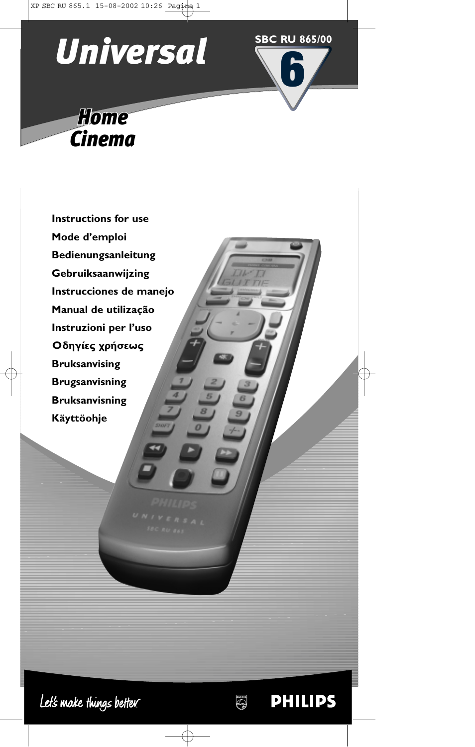 Philips SBC RU 865/00 User Manual | 120 pages