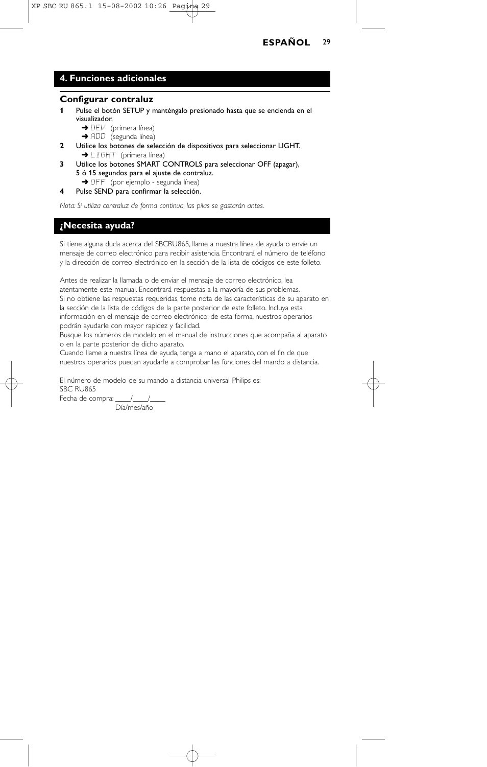 Philips SBC RU 865/00 User Manual | Page 29 / 120