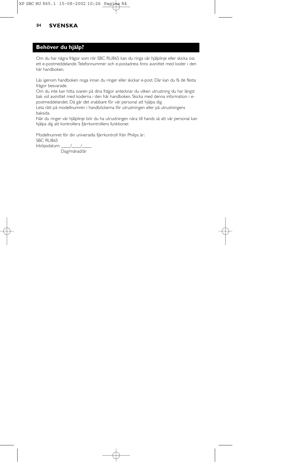 Philips SBC RU 865/00 User Manual | Page 92 / 120