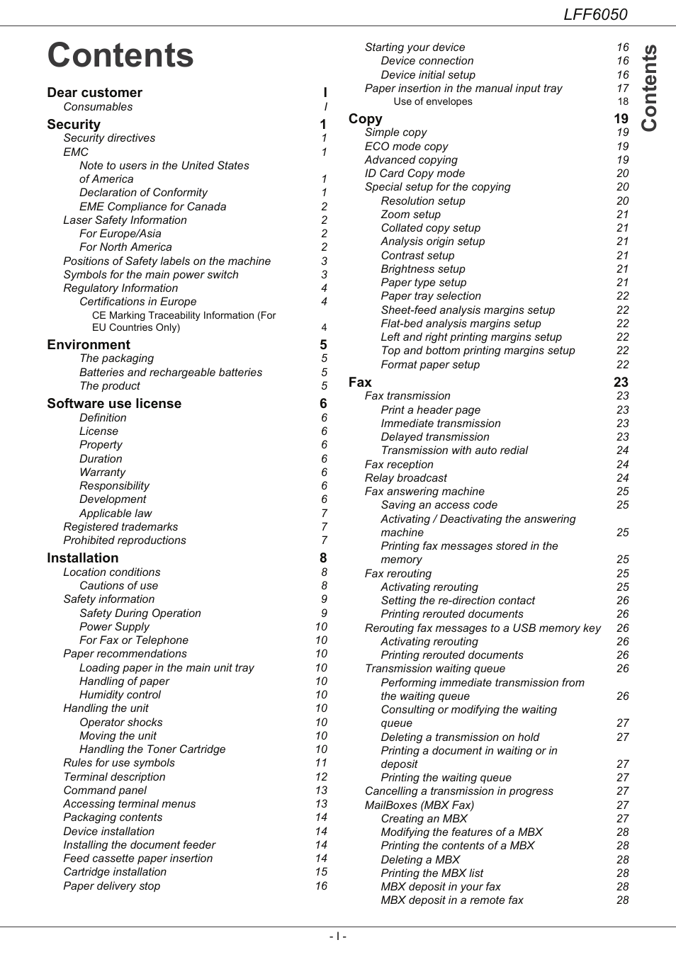 Philips LaserMFD LFF 6050 User Manual | Page 3 / 86