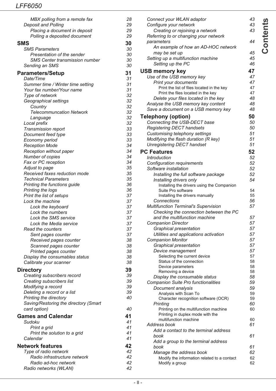 Philips LaserMFD LFF 6050 User Manual | Page 4 / 86