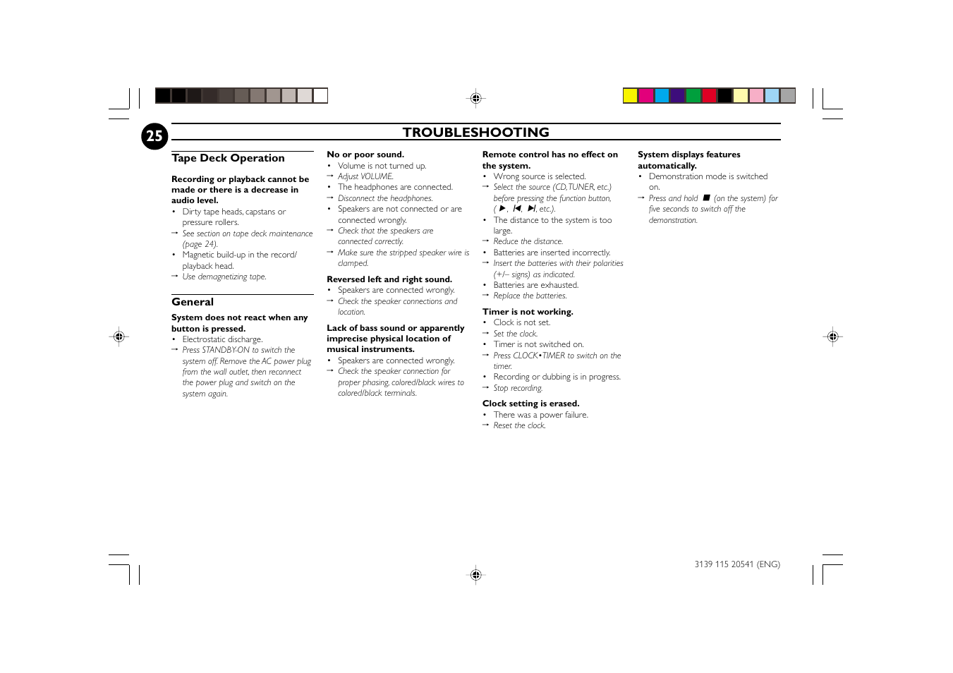 Troubleshooting | Philips FW-C150 User Manual | Page 25 / 28