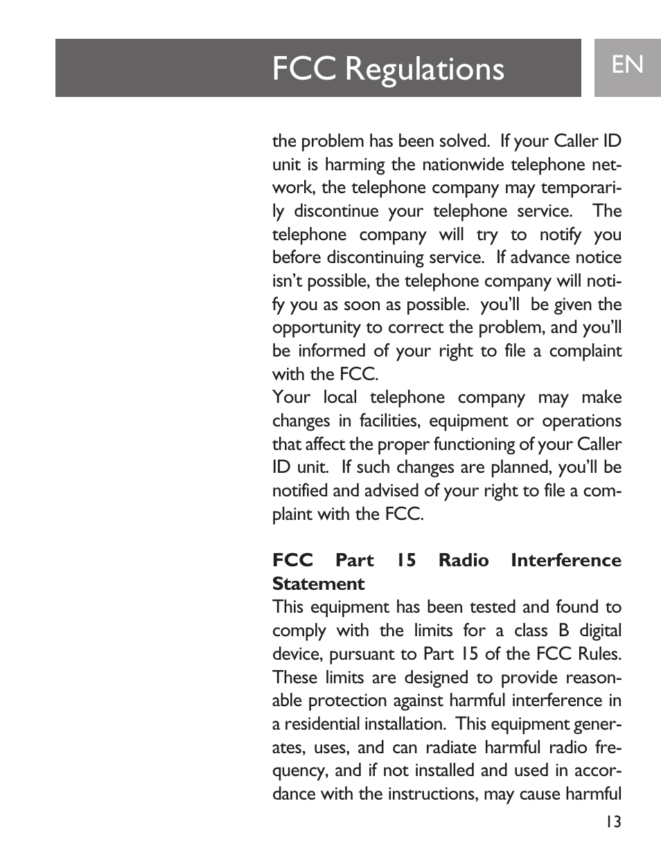 Fcc regulations | Philips SJA9190/17 User Manual | Page 13 / 33