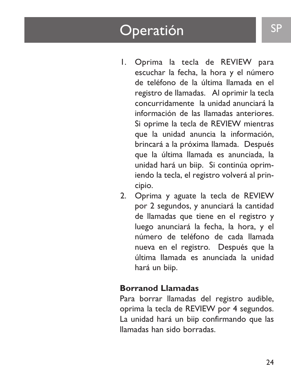 Operatión | Philips SJA9190/17 User Manual | Page 24 / 33