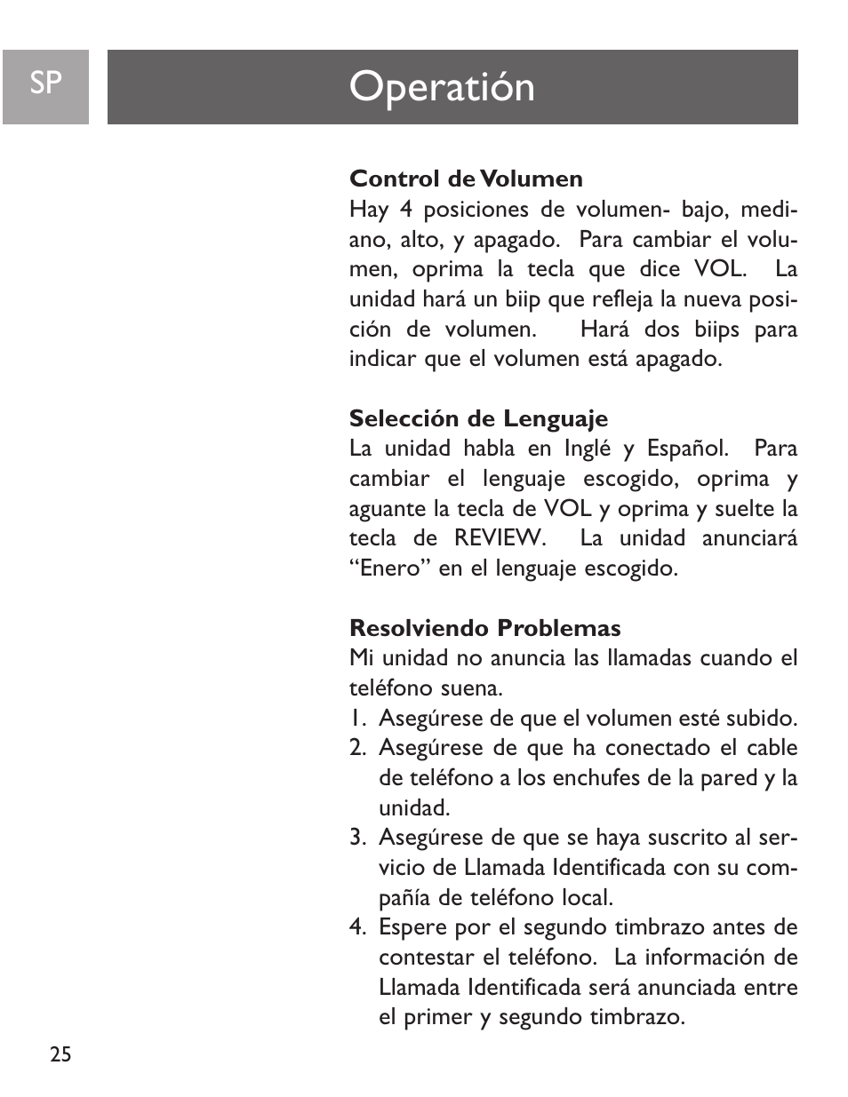 Operatión | Philips SJA9190/17 User Manual | Page 25 / 33