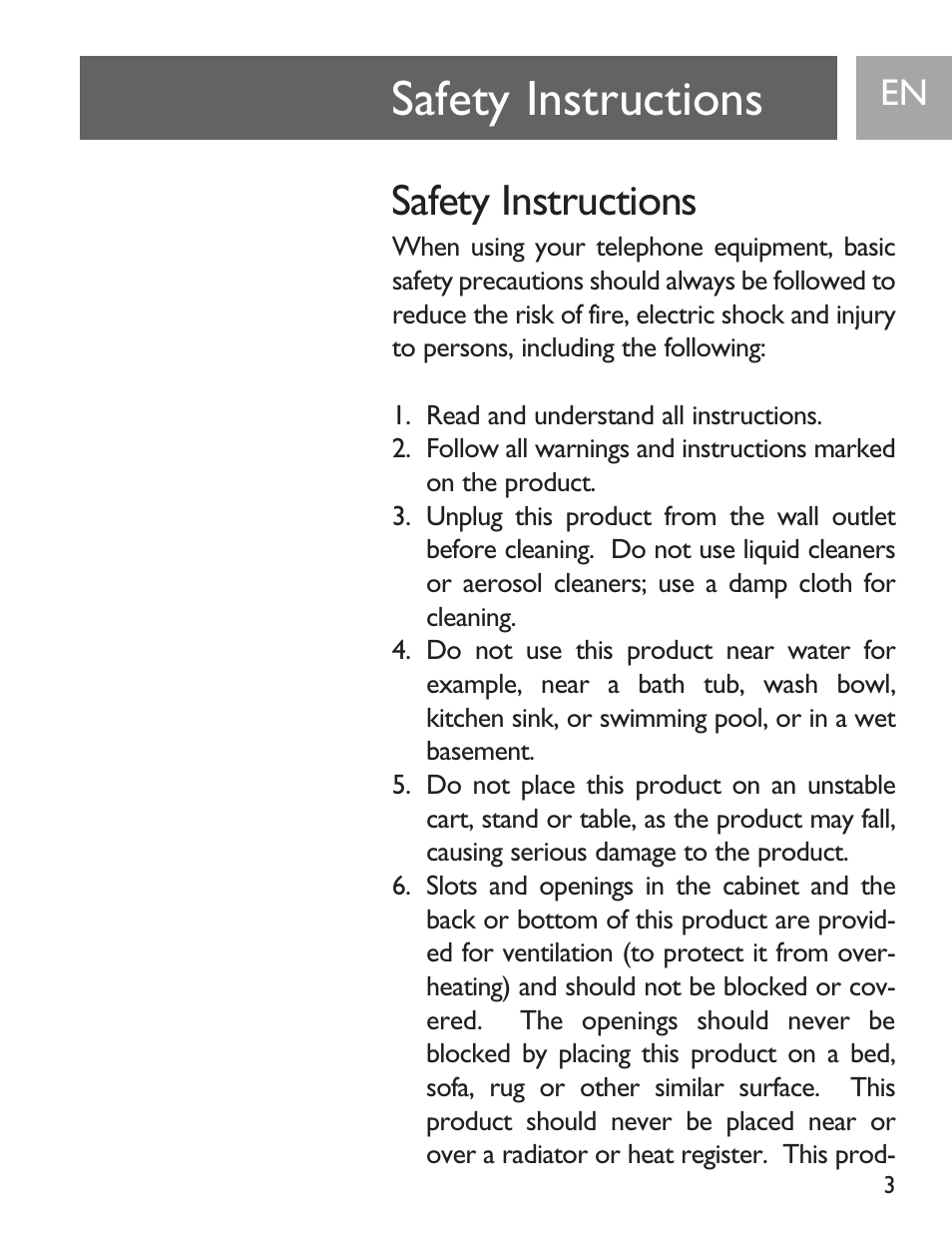 Safety instructions | Philips SJA9190/17 User Manual | Page 3 / 33