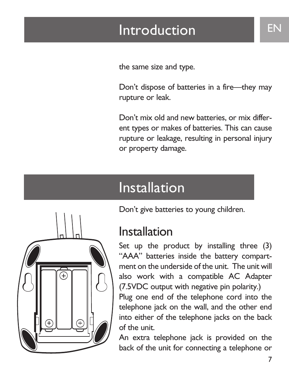 Introduction installation, Installation | Philips SJA9190/17 User Manual | Page 7 / 33