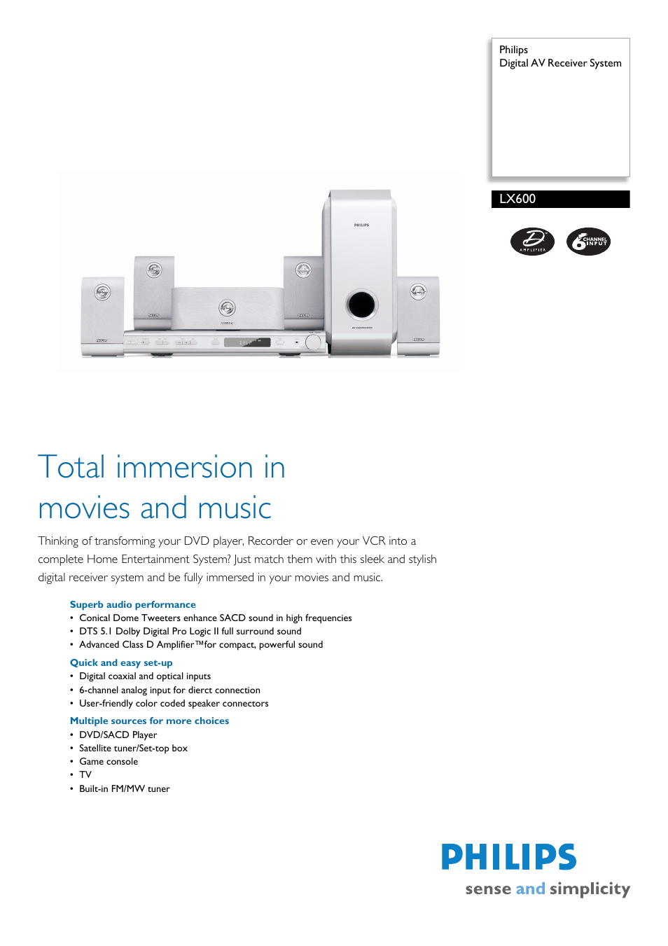 Philips LX600 User Manual | 2 pages