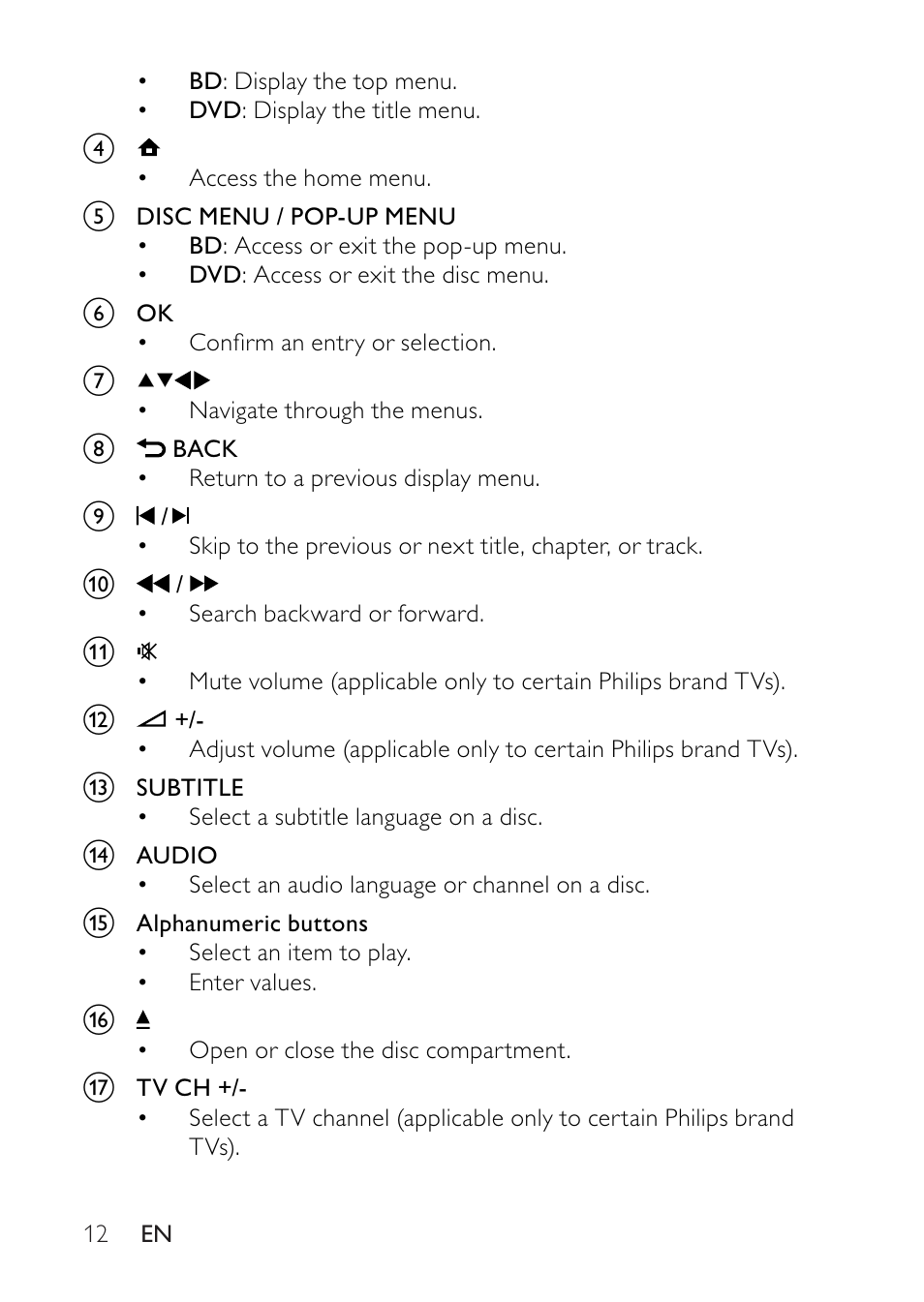 Philips BDP2500 User Manual | Page 12 / 49