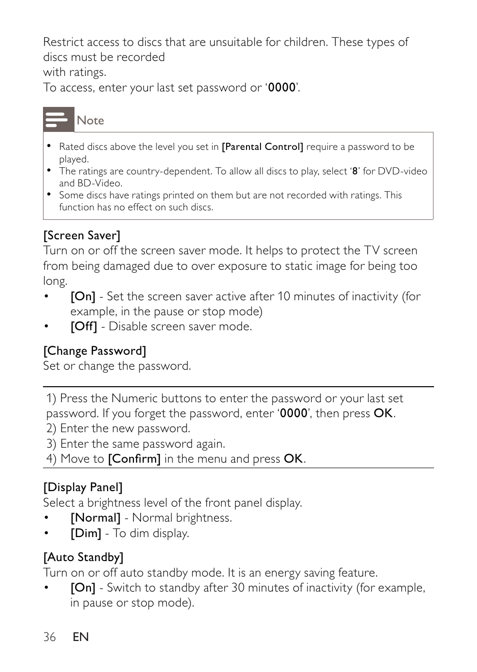 Philips BDP2500 User Manual | Page 36 / 49