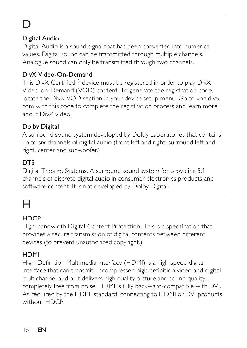 Philips BDP2500 User Manual | Page 46 / 49