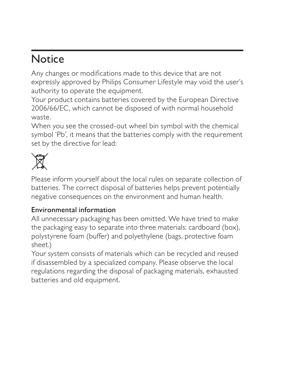 Notice | Philips AE2330 User Manual | Page 7 / 21