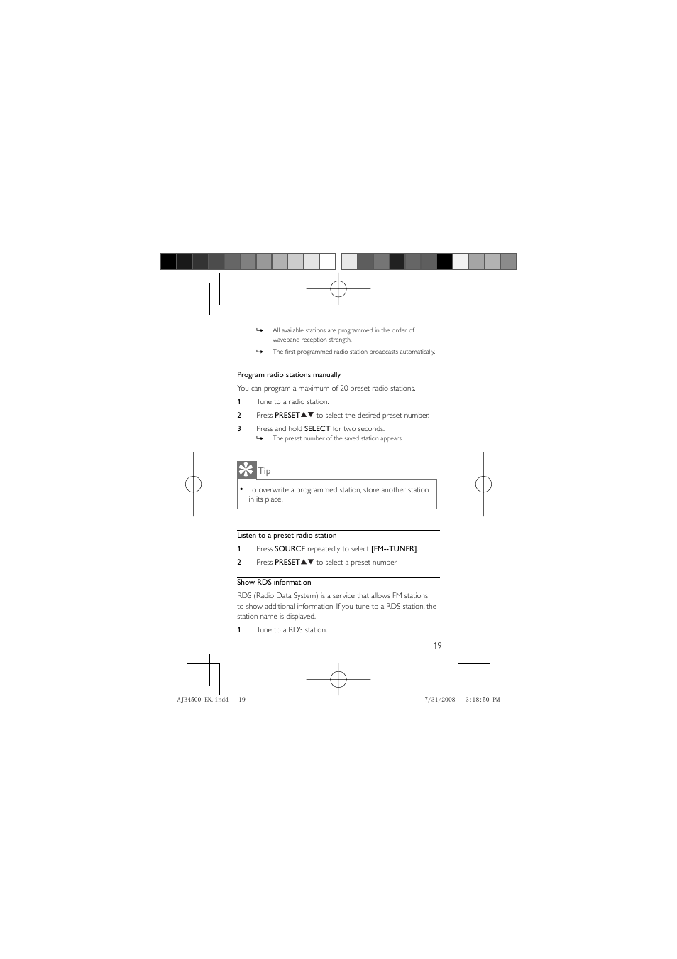 Philips AJB4500 User Manual | Page 19 / 34
